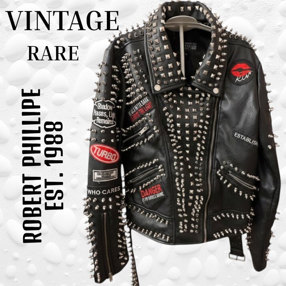 RARE VINTAGE Statement Jacket – Robert Phillipe Est. 1988 – Faux Leather – Mint